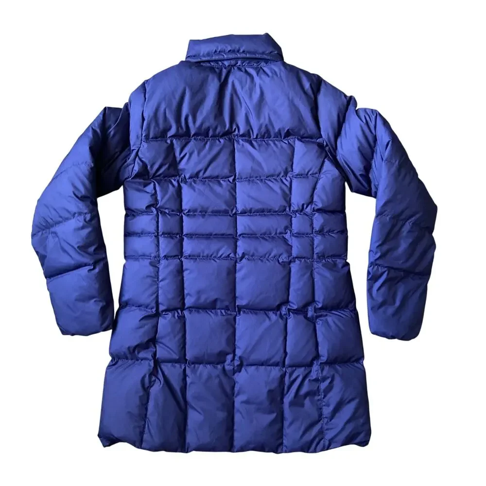 L.L. Bean Down Tek Down Puffer Coat Sz XS Blue Length